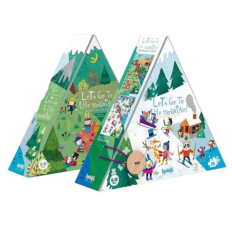 Puzzle de 36 piezas Let's go to the mountain de Londji - Aúpa Organics