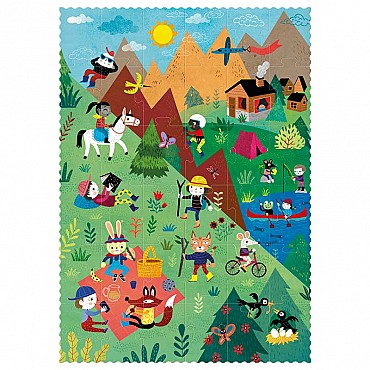 Puzzle de 36 piezas Let's go to the mountain de Londji - Aúpa Organics