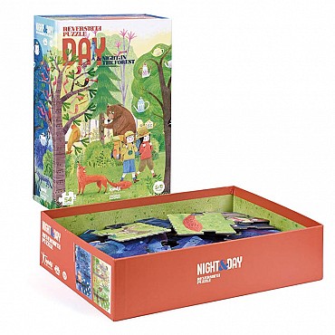 Puzzle reversible de 54 piezas Night&Day in the Forest de Londji - Aúpa Organics