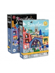 Puzzle reversible de 36 piezas Night & Day in Barcelona de Londji - Aúpa Organics