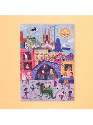 Puzzle reversible de 36 piezas Night & Day in Barcelona de Londji - Aúpa Organics