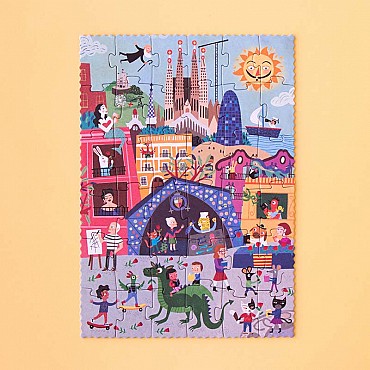 Puzzle reversible de 36 piezas Night & Day in Barcelona de Londji - Aúpa Organics