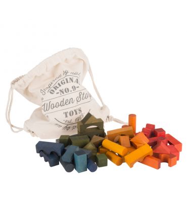 Saco de Bloques Rainbow 100 piezas - Wooden Story